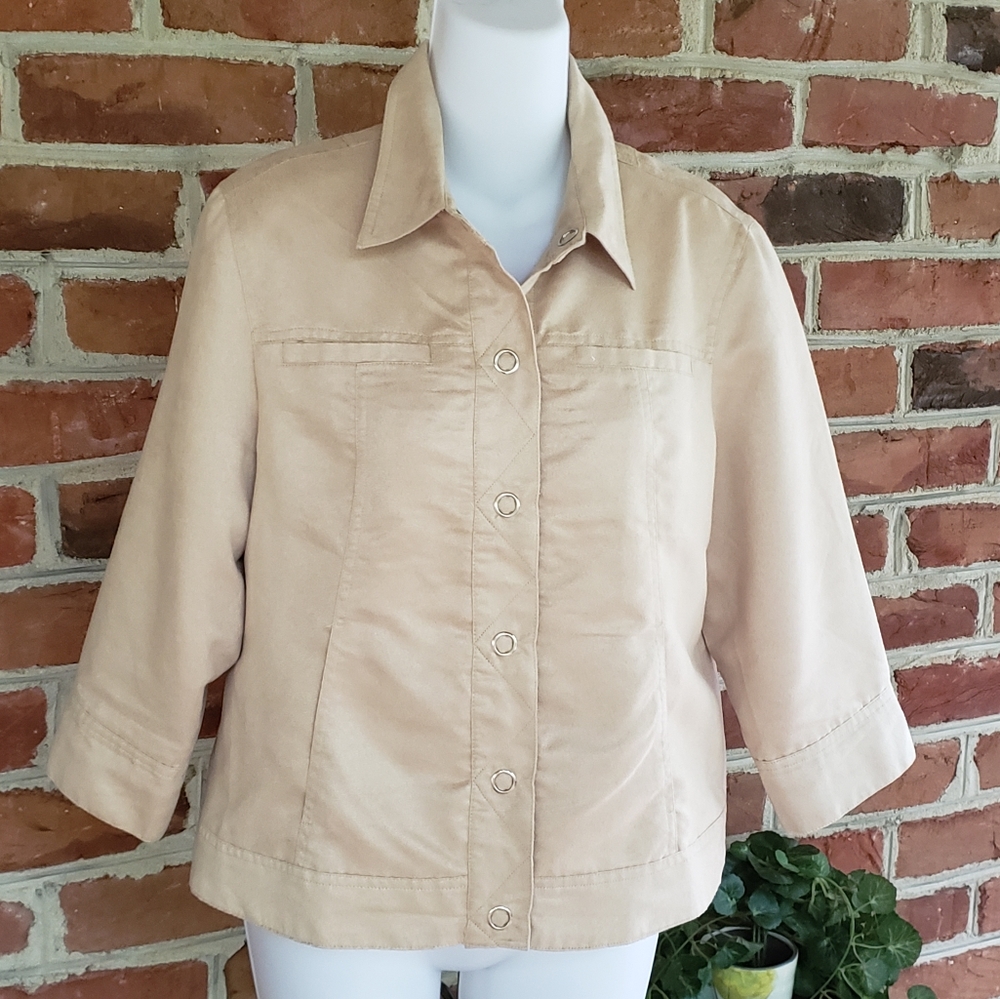 Coldwater Creek Faux Suede Shirt Jacket 10P Petite
